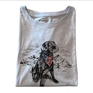 Eddie Bauer Bandana Dog USA Flag Graphic T-Shirt